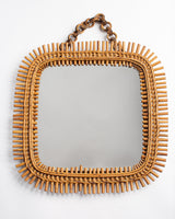 Bonacina rattan bamboo square mirror