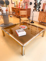 1960s Italian brass and chrome coffee table