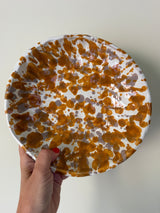 Mustard/mauve large heavy bottomed bowl