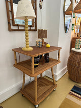 1960s Italian Split Reed Bamboo Console table