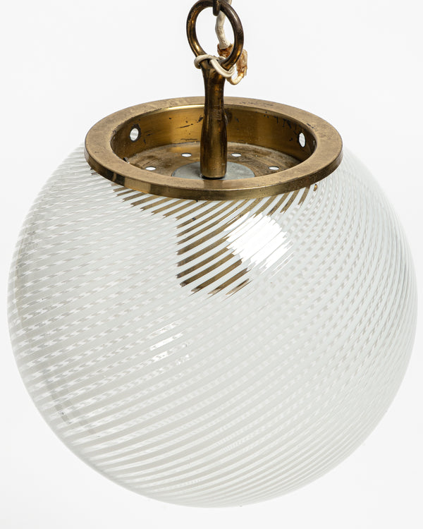 1960s Murano and Brass pendant light