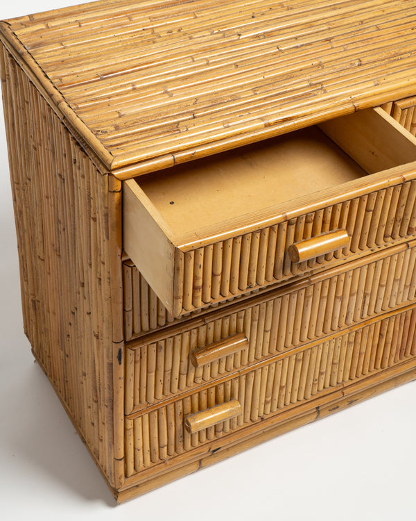 1960s Italian Split Bamboo chest of drawers