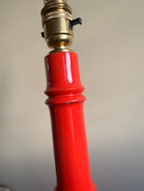 Chipped red bamboo lamp