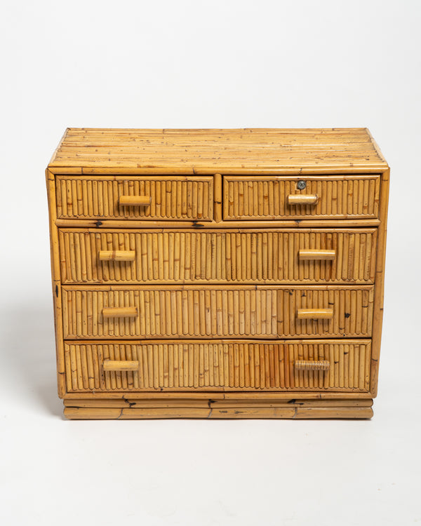 1960s Italian Split Bamboo chest of drawers