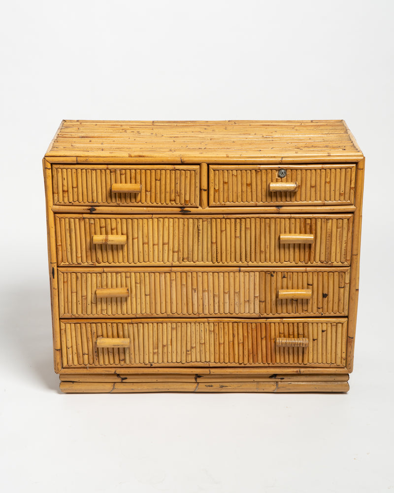 1960s Italian Split Bamboo chest of drawers