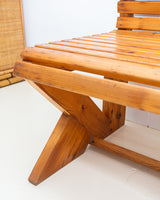 1940s French Slatted Bench