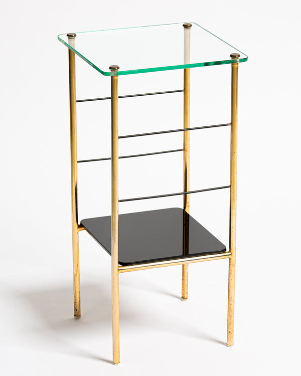 French 1960s Brass and Glass side table