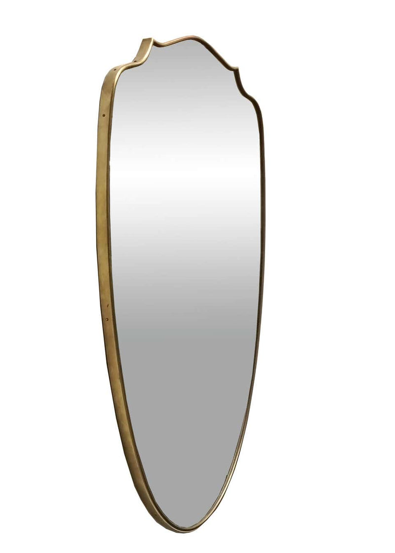 Gio Ponti 1950s Italian Brass Shield mirror