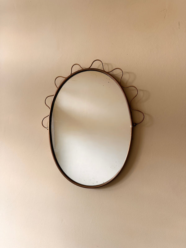 ON HOLD 1950s Italian Brass wave mirror