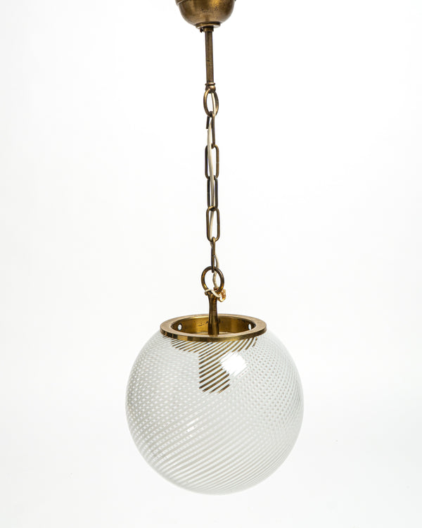 1960s Murano and Brass pendant light