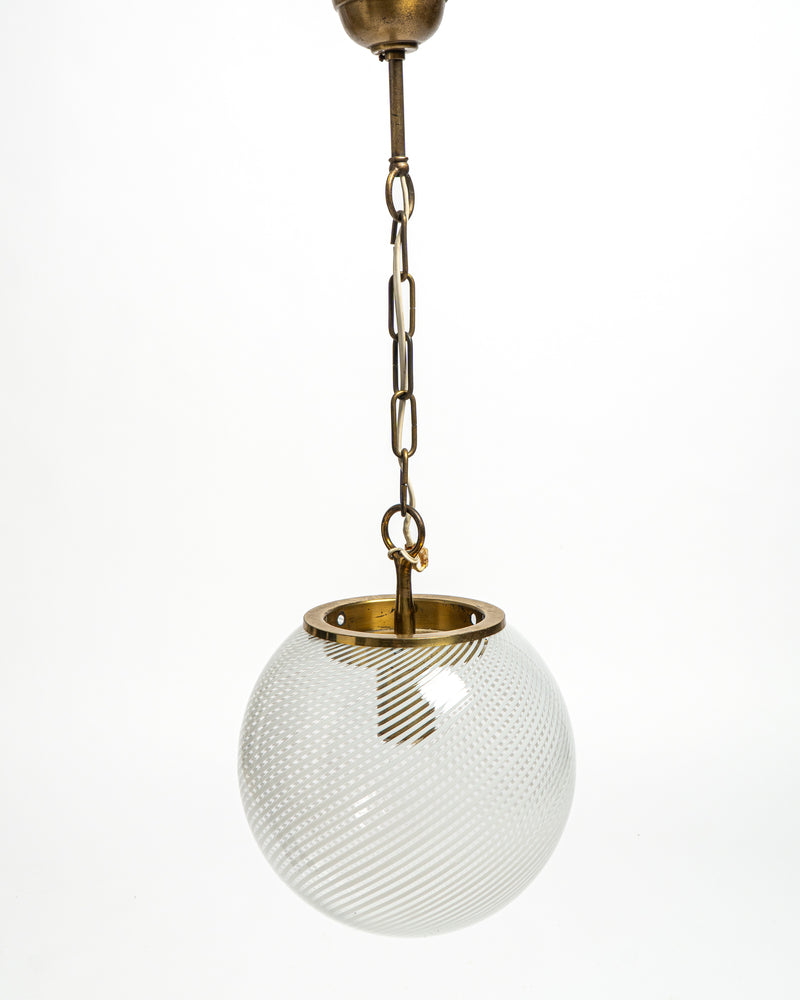 1960s Murano and Brass pendant light