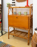 French Rivera 1950s Wood and Bamboo console / desk / sideboard