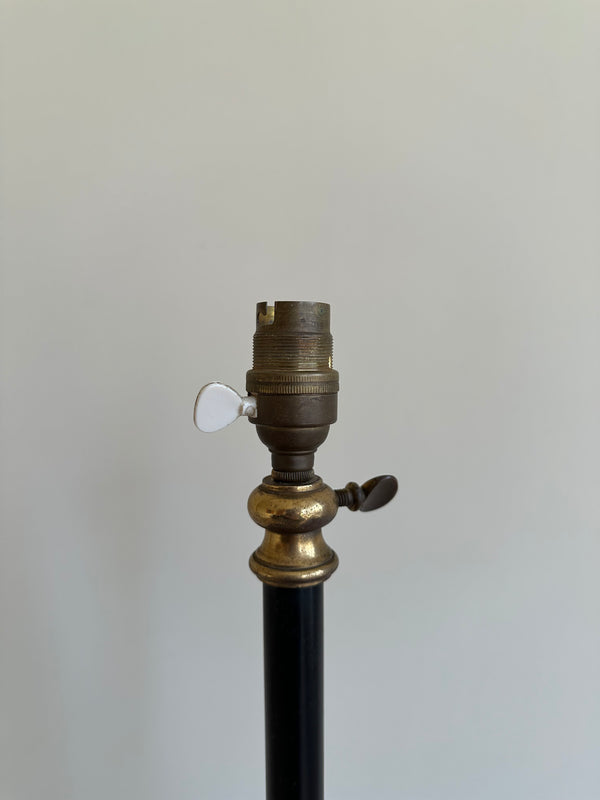 1950s French iron and brass extendable floor lamp