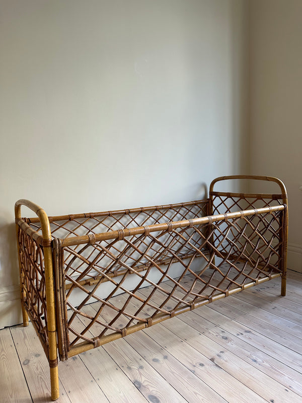 1950s Italian Bamboo toddler bed