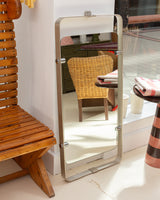 Vintage steel floating mirror, Italian 1950s