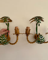 1950s Toleware Palm Wall lights