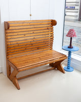 1940s French Slatted Bench
