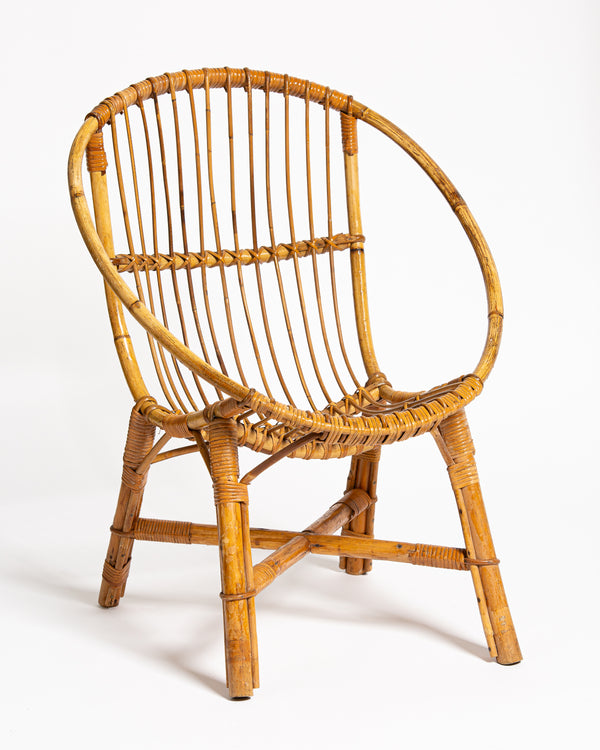 1950s Tito Agnoli Italian bamboo chairs. Four Available