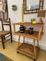 1960s Italian Split Reed Bamboo Console table