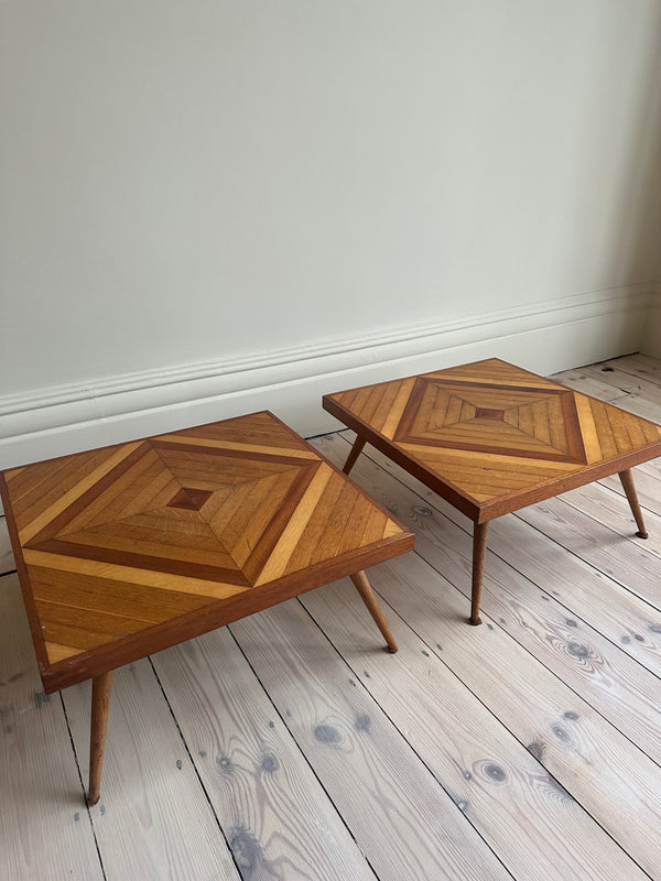French 1970s wooden side tables