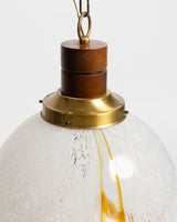 Large Murano, wooden brass pendant.