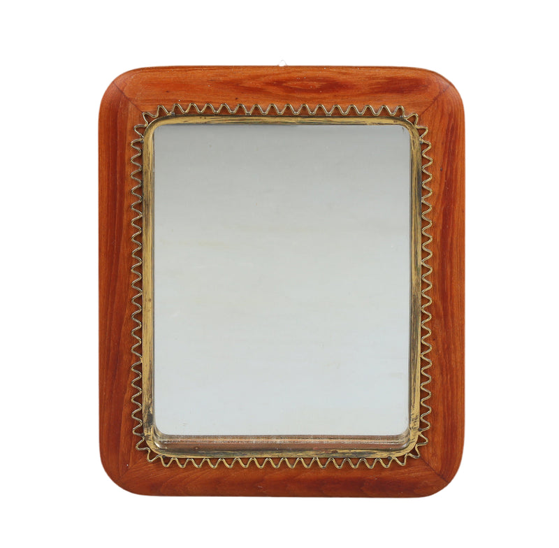 Beautiful 1940s Swedish Mirror with decorative brass edging
