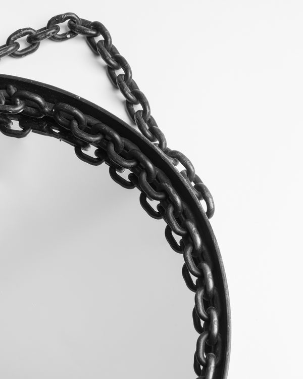 Franz West style French metal rope mirror