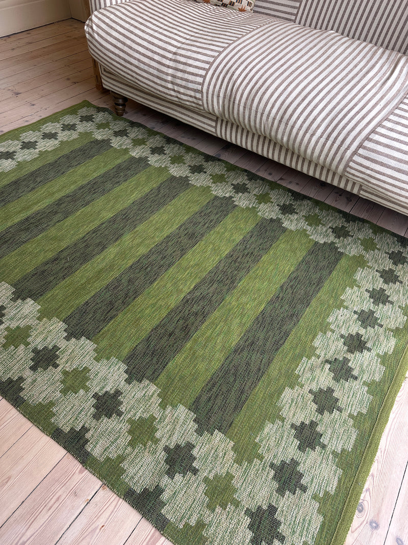 Swedish Green Striped Flat-weave