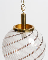 Pair of identical vintage Murano swirl pendant lights