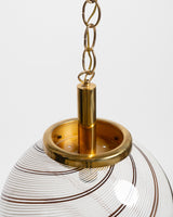 Pair of identical vintage Murano swirl pendant lights