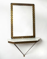 Italian 1950s Heavy Brass mirror and console