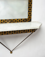 Italian 1950s Heavy Brass mirror and console