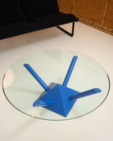 Vintage Piedistallo (or "Pyramid") glass-top coffee table