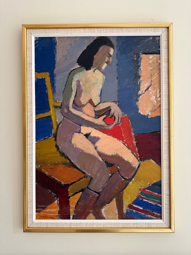 The Apple. Swedish nude, oil on panel. John Hedman
