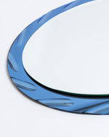 Fontana Arte Oval bevelled edge mirror.