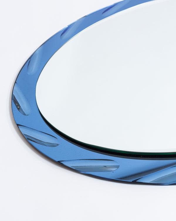 Fontana Arte Oval bevelled edge mirror.