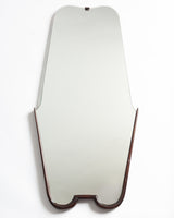 1950s Italian Mahogany Curved mirror