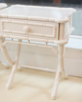 Vintage French Bamboo Lacquered Bedside tables - Pair