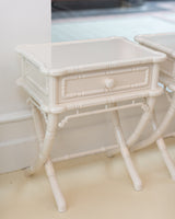 Vintage French Bamboo Lacquered Bedside tables - Pair