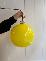 Chartreuse Yellow 1960s Italian glass pendant light