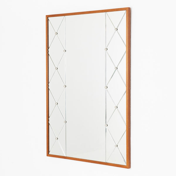 1950s Swedish Glas & Trä Sectional Mirror