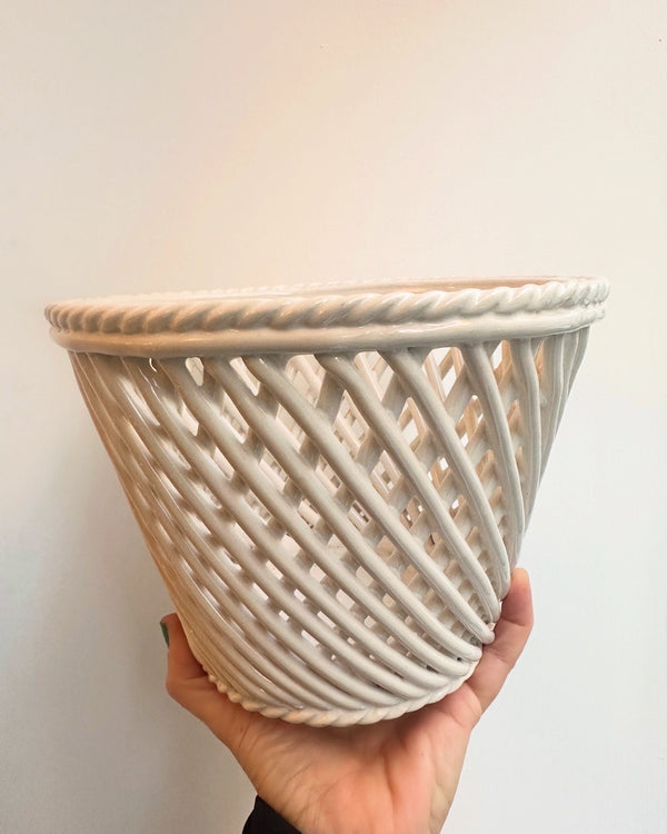 Pair of Italian Basketweave Planters Pots (sold separately)