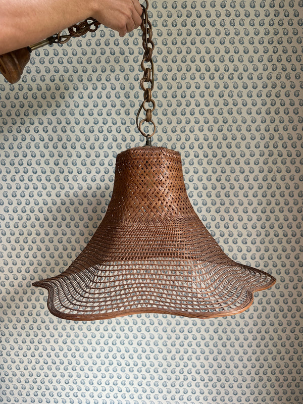 Vintage Italian rattan pendant light