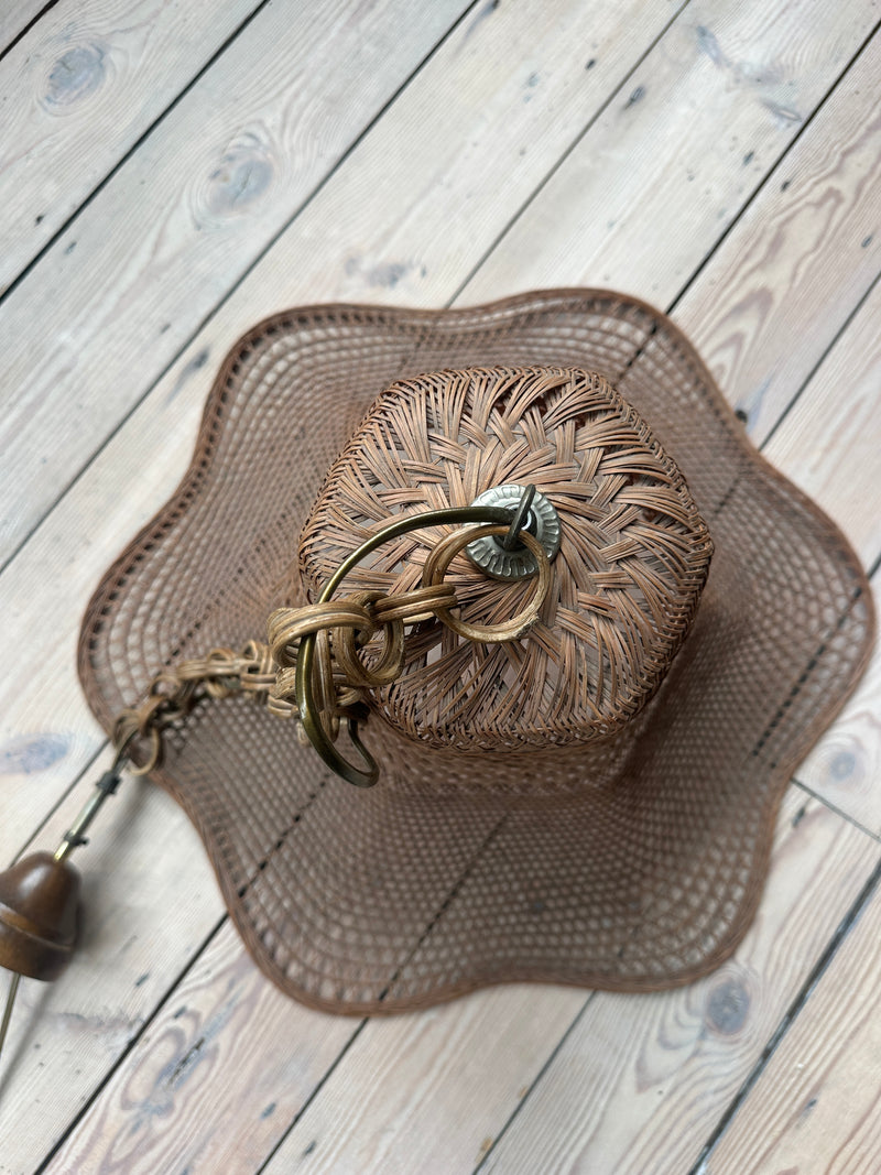 Vintage Italian rattan pendant light